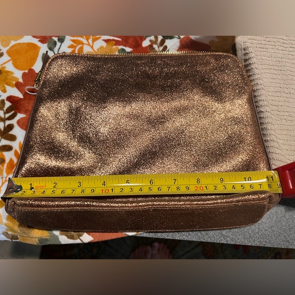 India Hicks Bronze Leather Clutch/Cosmetic Bag-Metallic Firefly Collection - Picture 5 of 7